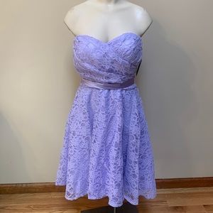 Marina Floral lace strapless cocktail/formal Dress